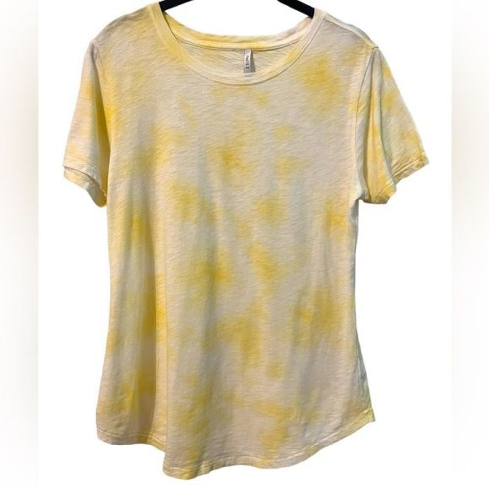 Z Supply White and Yellow Tie Dye TShirt for Women Size XS
